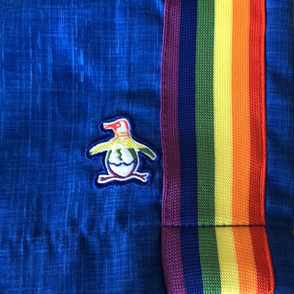 Original Penguin Blue Rainbow Pride Short Swim Trunks Bloomingdale’s Exclusive - Picture 5 of 15